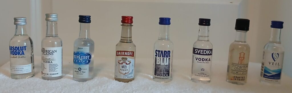 Little bottles of vodka